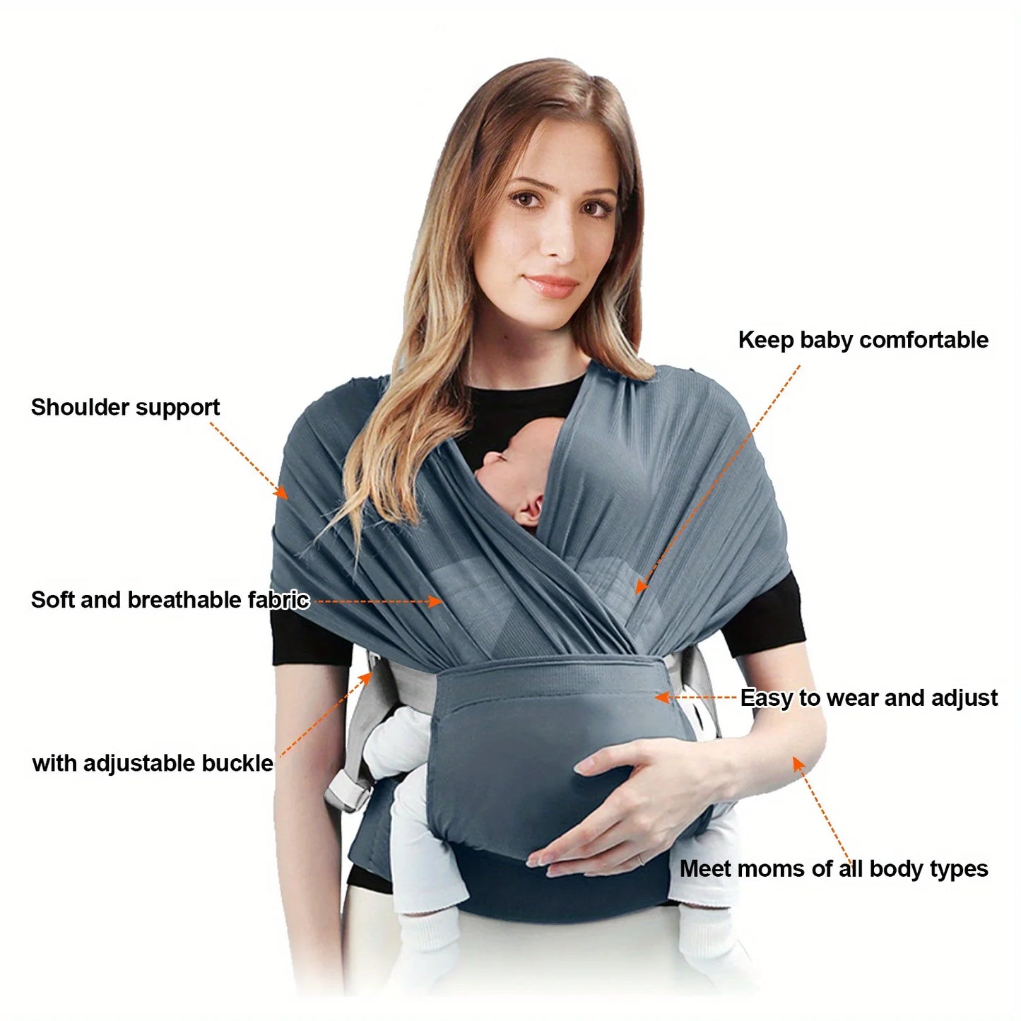 Wrap Baby Carrier Original Stretchy Infant Sling Perfect for Newborn Babies and Children Up To 41 Lbs